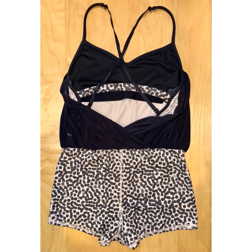Lululemon Dance To Yoga Leotard in Black/Ace Spot Grain Black/Dottie Dash Grain - Picture 8 of 16
